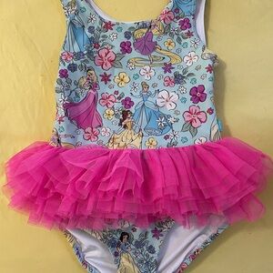 Posh Peanut Blue and Pink Kids Disney Princess Swim One Piece